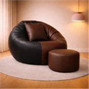 SHIRA 24 4XL Tear Drop Bean Bag Cover (Without Beans) (Black, Brown)