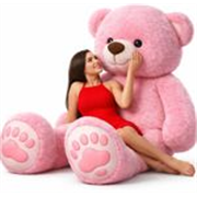 vtb retail stuffed toys 4 feet pink teddy bear / high quality / love teddy For girls valentine & Anniversary gift / cute and soft teddy bear -122 cm (Pink)