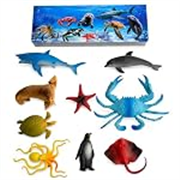 Negi Ocean World Big 9-Piece Marine Adventure Playset | Realistic Sea Animal Figures for Kids | Educational Ocean Toy Set | Gift for Boys & Girls 3+ Years