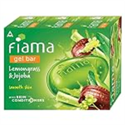 Fiama Gel Bar Lemongrass & Jojoba 375g (125g, Pack of 3) | Smooth Skin | Gentle Exfoliation |Moisture Lock with 30% Smoothing Body Serum | Bathing Soap for Men & Women | All Skin Types