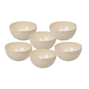 Truly Eco Dinner Set – Bamboo Bowl Set – Non Toxic Reusable Dishwasher Safe Dinnerware Set, Eco-Friendly Biodegradable Crockery Set for Dining – Plain 330ml Bowl/Katori (Set of 6)