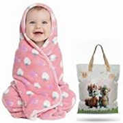 Ultra-Soft Baby Hooded Blanket | Newborn Baby Wrapping || Coral Fleece Material Hypoallergenic | Towel Cum Blanket with Teddy Design (0-3Years) (Light Pink)