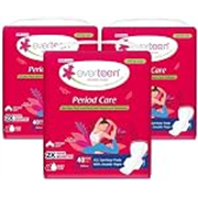 everteen XXL Soft Sanitary Pads for Women, Rash Free, Anti Tan, Skin Friendly, Double Wing Shape, Advanced Leak Protection, XX Large, 320mm – 3 Pack (40 Pads Each, 320mm)