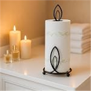 Craft Expertise Tissue Paper Holder – Black Iron Toilet Paper Holder for Bathroom –Toilet Roll Holder & Organizer – Durable Toilet Tissue Rack (Length 4.5 x Width 4.5 x Height 9 Inches) (Napkin-V)