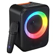 Portronics 30W Apollo 30 Wireless Bluetooth Portable Speaker with Wireless Karaoke Mic, Echo Control, 5 Hour Playtime, RGB LED Light, Bluetooth V5.4, Easy Grab Handle, USB in, Type C Charging(Black)