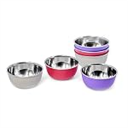 Stainless Steel Microwave Safe Bowls 12cm Set of 6 | Multicolor Kitchen Serving Bowls | Food Storage and Serving Bowls | Durable Reusable Bowls | 300 ML