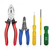 4-Piece Combo: 1 Combination Plier, 1 Wire Stripper, 1 Line Tester, 2-in-1 Screwdriver