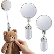 Self Adhesive Retractable Towel Clip Holder, Stainless Steel No Drill Wall Mounted Cloth Hanger with Pull Cord for Dish Towels, Hand Towels and Cleaning Rags in Kitchen or Bathroom