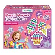 Bloomingo Art & Craft Kit for Ages 5+ – Mosaic Marvels DIY Craft Kit – Delicious Desserts | Easy-to-follow instructions | DIY kit for kids | 3-in-1 pack | Mosaic Art | Desserts | Cupcake | Popsicle | Ice cream cone | Slow-drying plaster | Areca-leaf moulds | Mosaic tiles | DIY wall hangings | Create and decorate