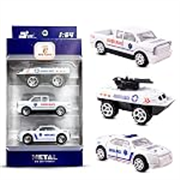 Toy Cloud Free Wheel Die-Cast Metal Ambulance Vehicle Set of 3, 1:64 Scale Model Vehicles Toys (Armored Truck, Pick-Up Truck, and Sports Car)