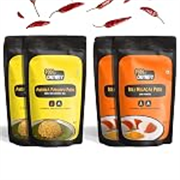 Chutnefy Andhra Paruppu (Spicy Dal) & Idli Milagai (Mirch/Gunpowder) Podi (With Garlic) | 100% Natural | Pack of 4 * 100gms (Dry/Reusable Pack) | Enjoy with Ghee or Sesame Oil | No Preservative