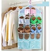 Pindia 16 Pockets Clear Over Door Hanging Storage Bag Shoe Rack Hanger Storage – Random Color