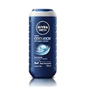 NIVEA MEN Cool Kick 250ml Body Wash| Shower Gel for Face, Body & Hair| Refreshing Icy MENthol|24 H Freshness |For All Skin & Hair Types