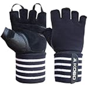 Kobo WTG-49 Weight Lifting Gym Gloves Leather Hand Protector for Fitness Training (Multi Colour) with Wrist Support