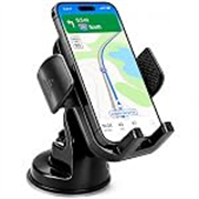 Tizum Car Mobile Holder for Dashboard & Windshield, Fits 4 to 7 Inch Phones, Strong Vacuum Suction Cup Mount, 360 Degree Rotatable Stand, One-Click Release, Rubber Padded Clamp