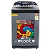Voltas Beko, A Tata Product 8 Kg 5 Star Fully-Automatic Top Loading Washing Machine (WTL8006UEA1 / OBS1060, Grey, with Double waterfall technology)