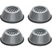 Floraware Washer Dryer Anti Vibration Pads, Refrigerator Stand, Washing Machine Stand, Fridge Stand & Furniture Base Stand (Pack of 4) (Round Grey)