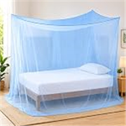 BENAVJI Foldable Machardani Single Bed | Pure Cotton Mosquito net (Blue, 3.5FT X 6FT) | Strong, Breathable, Lightweight, Portable & Ideal for Daily Usage | Full Protection for Home & Travel