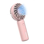 TEKCOOL Portable Mini Fan – Rechargeable Hand Fan with 3 Adjustable Speeds, 2000mAh Battery, Lightweight Design, Low Noise, and Easy Portability for Indoor and Outdoor Use (Pink)