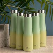 The Better Home Splash Stainless Steel Water Bottle 1 Litre | Leak Proof, Durable & Rust Proof | Non-Toxic & BPA Free Steel Bottles| Steel Water Bottle | Lemon-Green Gradient(Pack of 5)