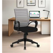 Da URBAN Tulip Mesh Mid Back Revolving | Ergonomic Chair Grey Mesh Office Executive Chair (Grey, Optional Installation Available)