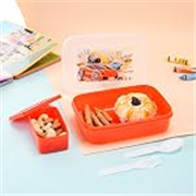 Nayasa Ninja 2 Compartment BPA-Free Plastic Lunch Box for Kids Boys | Cars Print | Leak Proof Push Lock | Red