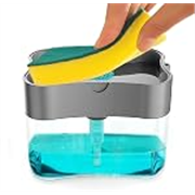 Soap Dispenser – Sponge Holder Dish Sink Dishwashing Liquid Instant Refill Durable 2-in-1 Soap Dispenser with Sponge for Kitchen, Dispenser Soap Pump, Liquid Dish Wash Dispenser(400ml)