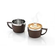 Tea & Coffee Cup Set, Unbreakable with Insulated Steel 150ML (2 Pcs,Brown)