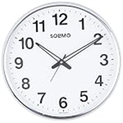 Solimo Round Office Analog Wall Clock | Silent Sweep Movement | Plastic and Glass | 12 Inch | White