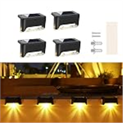Ocean Mart Step Lights with Water-Resistant LED Solar Power for Deck, Stair Railing, and Wall Garden Lighting, as Well as Patio, Balcony, and Backyard Decor
