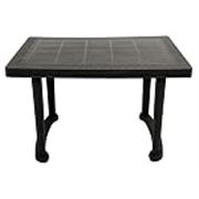 Esquire Trofi Plastic Dining Table-Black, 4 Seater, Cane Matte Surface