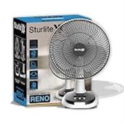 Sturlite Reno 30W Portable Table Fan + Lamp| 3 Speed Modes| 2 Lighting Modes| Auto-Off Timer| Silent Operation With Upto 10Hr Long Battery Backup| 3600 mAh Li-ion Battery – Pack of 1,Black And White