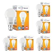 wipro 7W B22 LED Cool Day Light Bulb, Pack of 6, (Garnet)