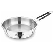 BERGNER Eternity Stainless Steel Frypan with Triply Bottom, Induction Base and Silicone Grip Handle, 7 Year Warranty, 22 cm, Silver