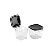 Clazkit Containers For Kitchen Storage Set, Plastic Boxes For Storage, Kitchen Organizer & Kitchen Accessories Items (700 Ml, 2 Pcs), Black