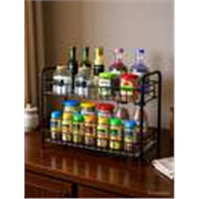 Alight Containers Kitchen Rack Iron Containers Kitchen Rack Iron Foldable 2-Tier Iron Kitchen Spice Rack