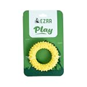 EZRA Play Spiky Small Ring Dog Chew Toy – Yellow | Durable Non-Toxic Rubber, Textured for Dental Health | Interactive Fetch & Chew Toy for All Breeds