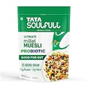 Tata Soulfull Ultimate Millet Muesli Probiotic, 350g | High Protein & High Fibre Breakfast Cereal | 0% Added Sugar | Made with Millets, Rolled Oats, Nuts & Seeds | Supports Gut Health