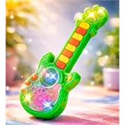 Zest 4 Toyz Musical Guitar Toy for Kids with Rotating Gears 8 Colorful Keys Flashing Lights & Piano Sound Toy for Boys and Girls Ages 3+ (Green)