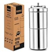 PANCA South Indian Filter Coffee Maker | Traditional Drip Coffee Decoction Maker for Hot & Cold Coffee (400ML Steel)