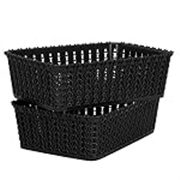 Cutting Edge Essentials Woven Storage Basket, Small, Black (Set of 2)