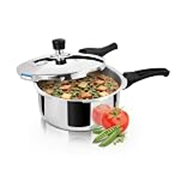Milton ProCook Triply Pressure Cooker Stainless Steel with Outer Lid, 1.5 Litres, Induction and Gas Stove Compatible, Gasket Release System, 5 Years Warranty, ISI Certified, Silver