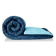 BSB HOME 220 GSM Solid Plain Reversible Summer Microfiber AC Comforter/Duvet| All Season Single Size 3 Layered Quilted Blanket for Single Bed (220 cm x 152 cm, Ocean Blue Grey)