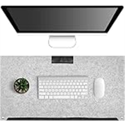 RiaTech Large Size (600 x 300 x 3mm) Extended Gaming Mouse Pad, Computer Mousepad, Non-Slip Rubber Base Laptop Keyboard Desk Mat pad for Office, with Pen & Paper Pocket (Grey)