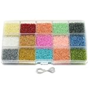 Beadsnfashion Multicolor Colors Glass Seed Beads with Beads Storage Box for DIY Jewellery Making, Beading, Embroidery and Art & Crafts Fir Girls and Kid (Design II)