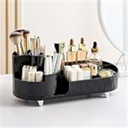 BIG MAKE UP BOX Rotating Makeup Organiser,compartment Cosmetic Storage,Storage of Skin Care Products, Lipstick, Perfume, Eye Shadow Brush,be Placed in the Bedroom-Black