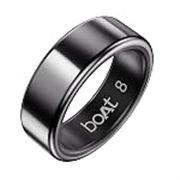 boAt SmartRing Active Plus, Auto HR, Sleep, SpO2, Stress & Skin Temperature Monitor, Stainless-Steel Build, 5 ATM, Weighs Only 5 gm, Portable Charging Case, smart Ring for Men (8, Midnight Black)