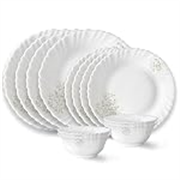 Larah by Borosil Ingot Fluted Series Opalware Dinner Set | 12 Pieces for Family of 4 | Microwave & Dishwasher Safe | Bone-Ash Free | Crockery Set for Dining & Gifting | Plates & Bowls | White