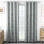 Door Curtains 8 Feet Pack of 1, Damask, Grey & White