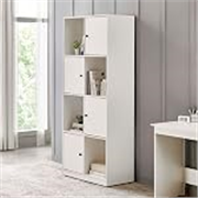 Home Centre | Helios Madison 4-Door Book Cabinet | Engineered Wood | White | 1 Year Warranty